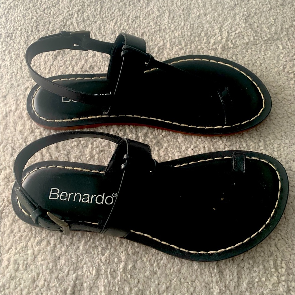 Bernardo Leather Sandals Black